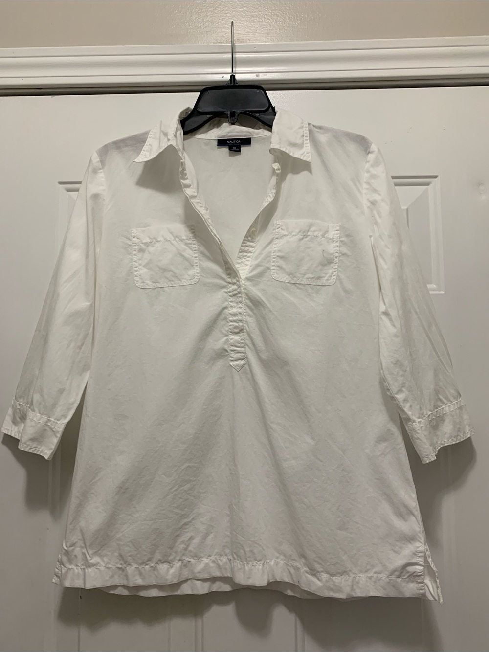 3/$15 Nautica 100% Cotton White Tunic Top Size 10